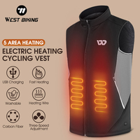 WEST BIKING Autumn Winter Heating Vest USB Charging 3 Mode Electric Heated Jackets Men Women Sportswear Heated Coat Cycling Gear