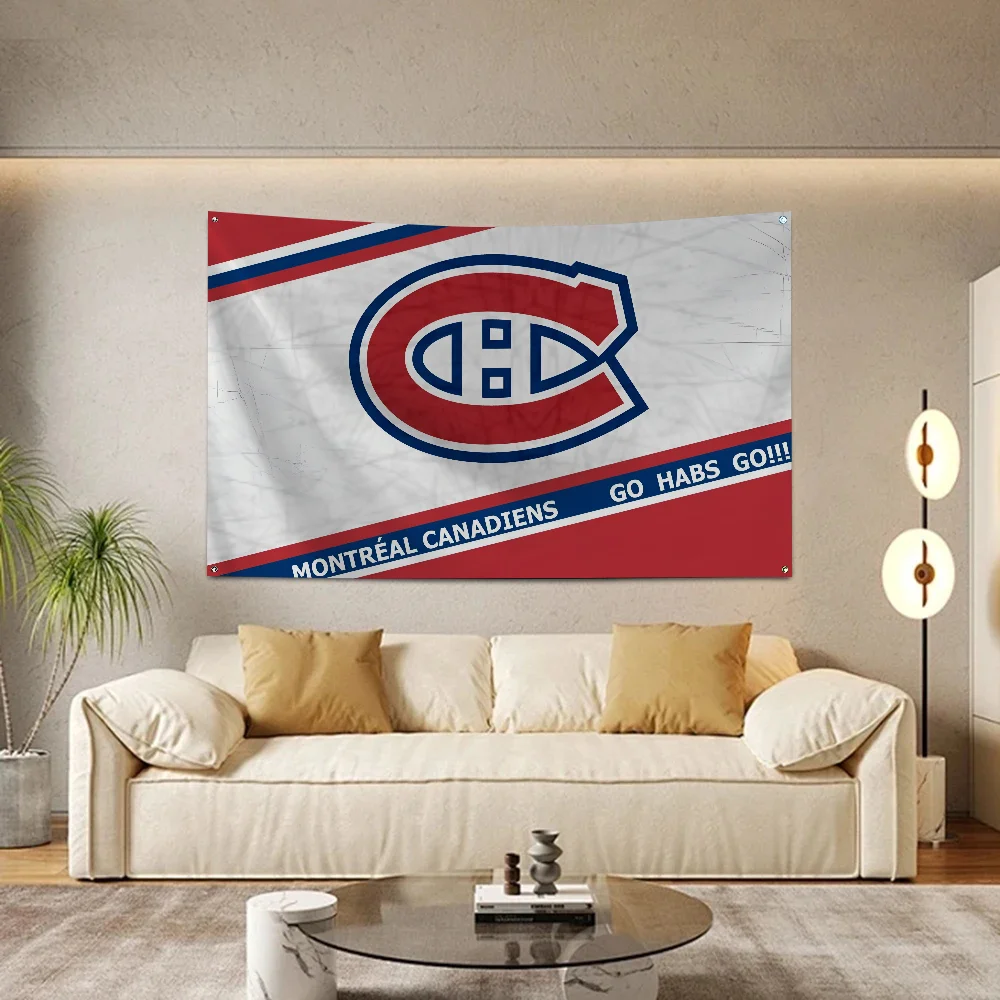 1PC Montreal Canadiens Flag Flags And Banners Four Hole Flag Polyester Outdoor Decor Room Aesthetic