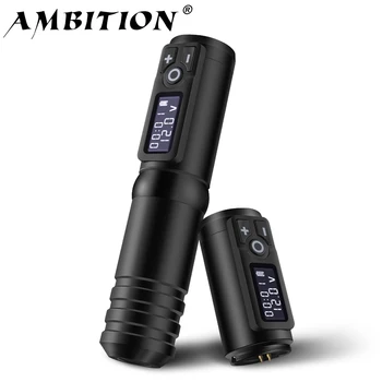 야망 플래시 무선 문신 펜 기계 전문 배터리 용량 2400mAh 바디 아트용 브러시리스 모터 스트로크 4.0mm