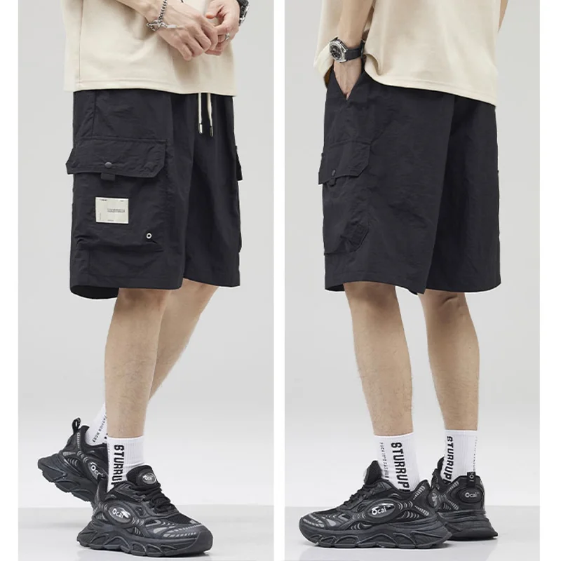 2024 New Summer Cargo Shorts Men Fashion Trendy Outdoor Mens Sports Leisure Loose Shorts Thin Versatile Capris Clthing