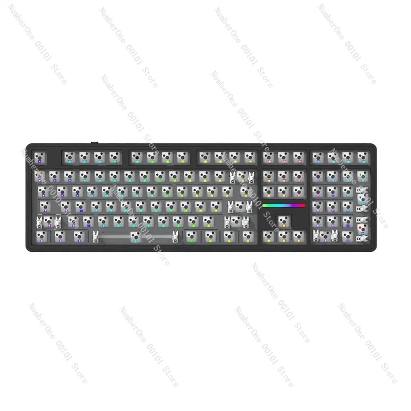 

Tri Mode Wireless Bluetooth Wired Mechanical Keyboard Custom Kit 108 Keys South Facing LED Structure RGB Backlit Hot Swappable