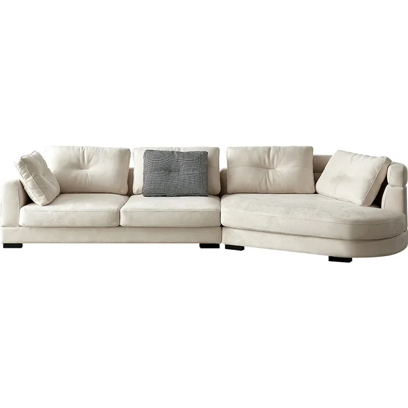 

Italian minimalist modern minimalist living room down curved designer fabric sofa combination cream style