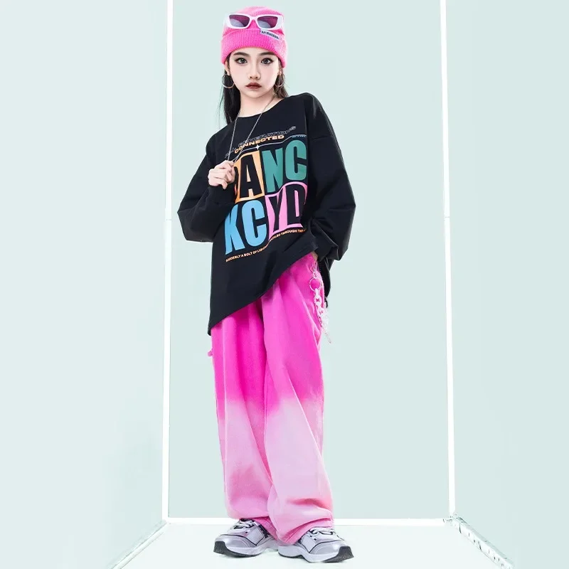 Youth Girl Clothes,Zumba Wear,Stage Clothes,hip Hop Dance Clothes,hip Hop Costume for Children for Dance,Loose Sportswear