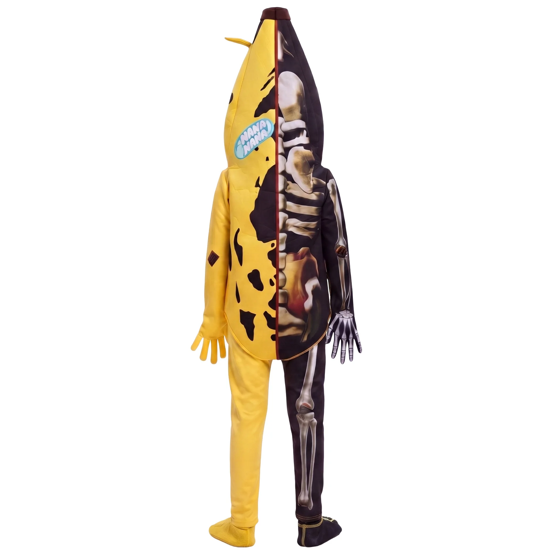 Halloween Halb-Bananen-Halb-Skelett-Jumpsuit-Kostüm Ganzkörperkleidung Karneval Horror-Frucht-Themenparty Cosplay-Outfits 2026 – Detail 7