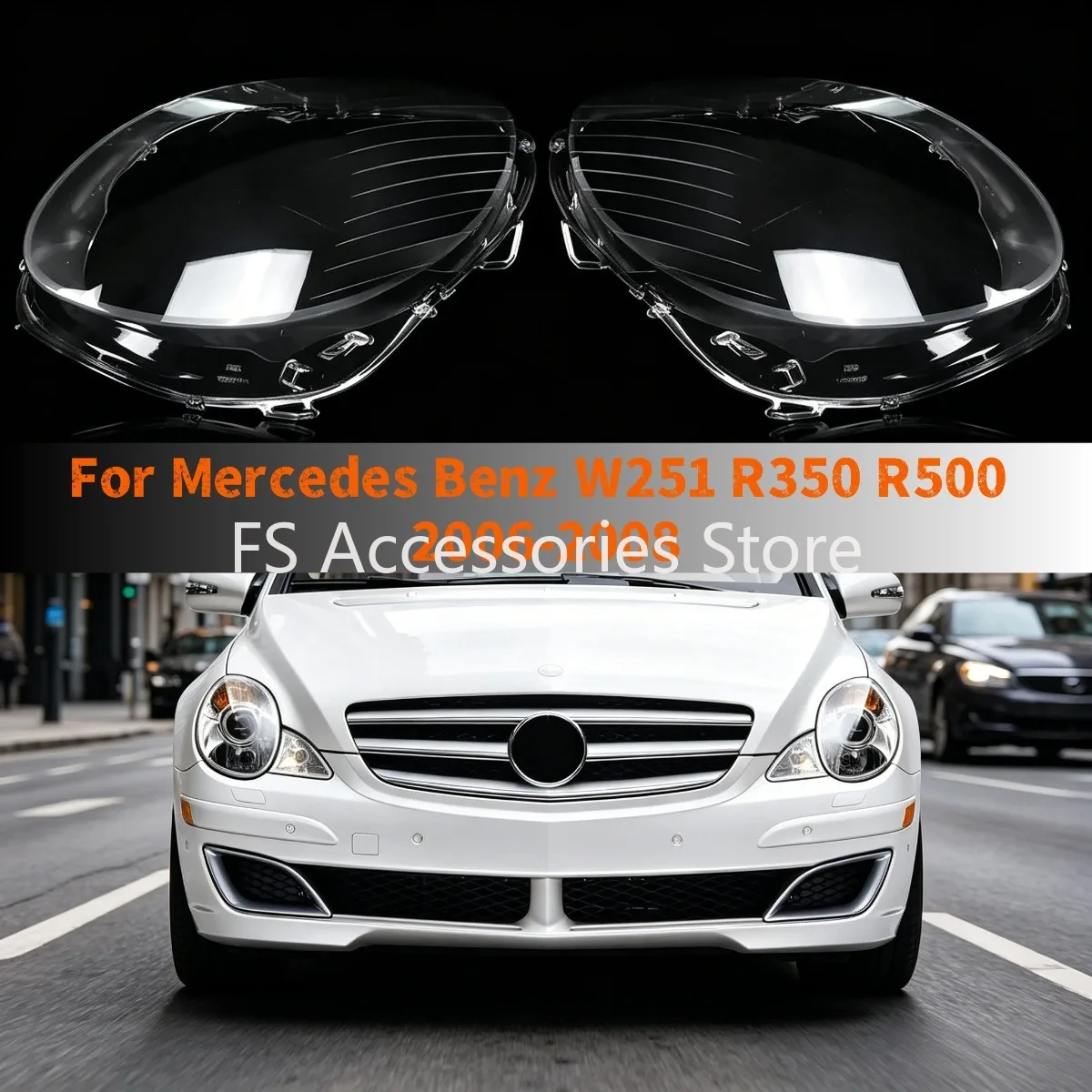 

Left/Right Car Headlight Cover For Mercedes Benz W251 R350 R500 2006-2008 Plastic Headlamp Lens Transparent Lampshade Shell