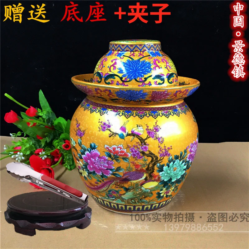 Ceramic Pickles Earthen Jar Household Small Sealed Storage Tank Salted Chicken Duck Egg Mini Sichuan Pickles round Chinese Style