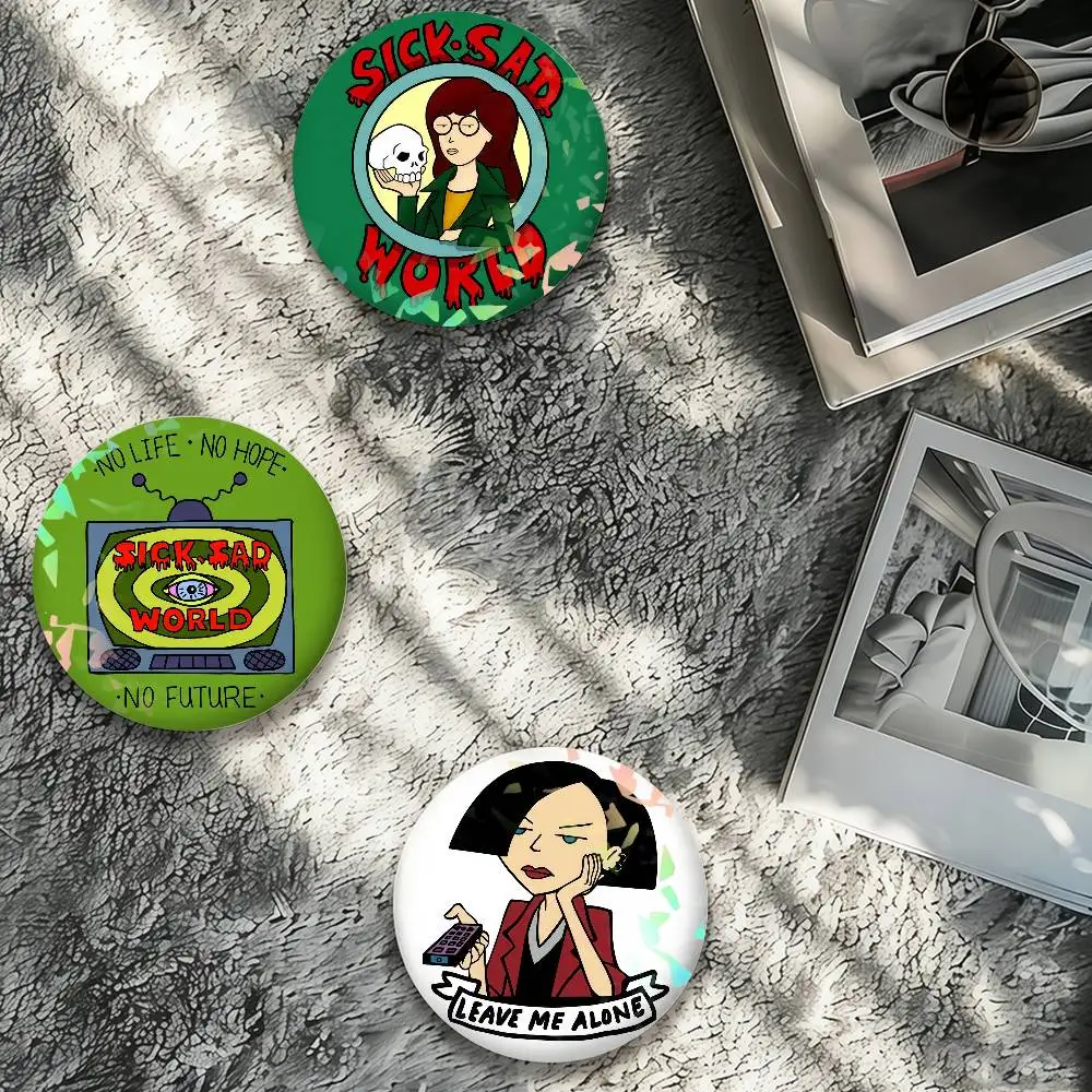 Cartoon D-Daria Trendy teenagers Laser Badge Pins Handmade Brooches for Backpack Gifts Bag Decor Fans Collect