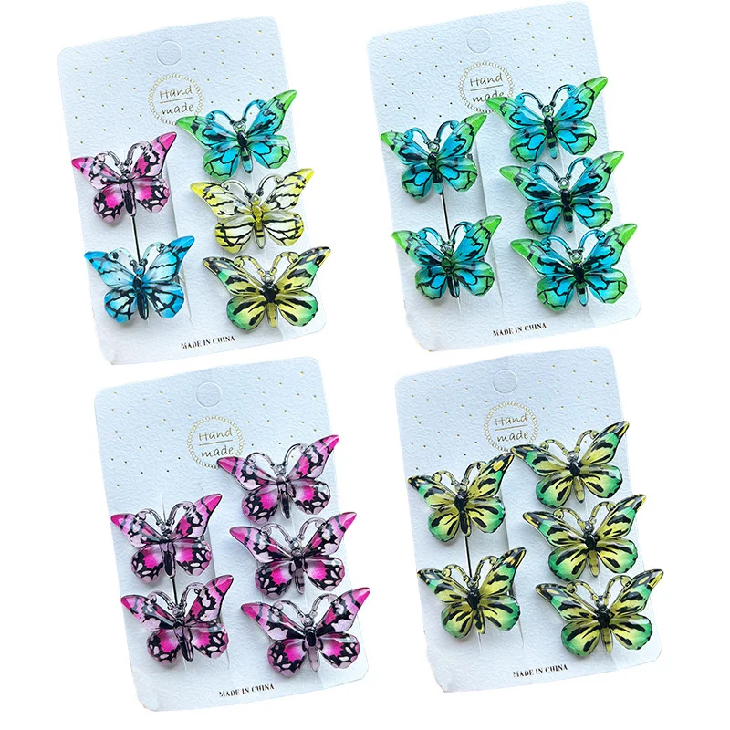 5PCS New Lovely Cartoon Gradient Butterfly Girls Hairpins Children Headwear Hairgrip Hair Accessories