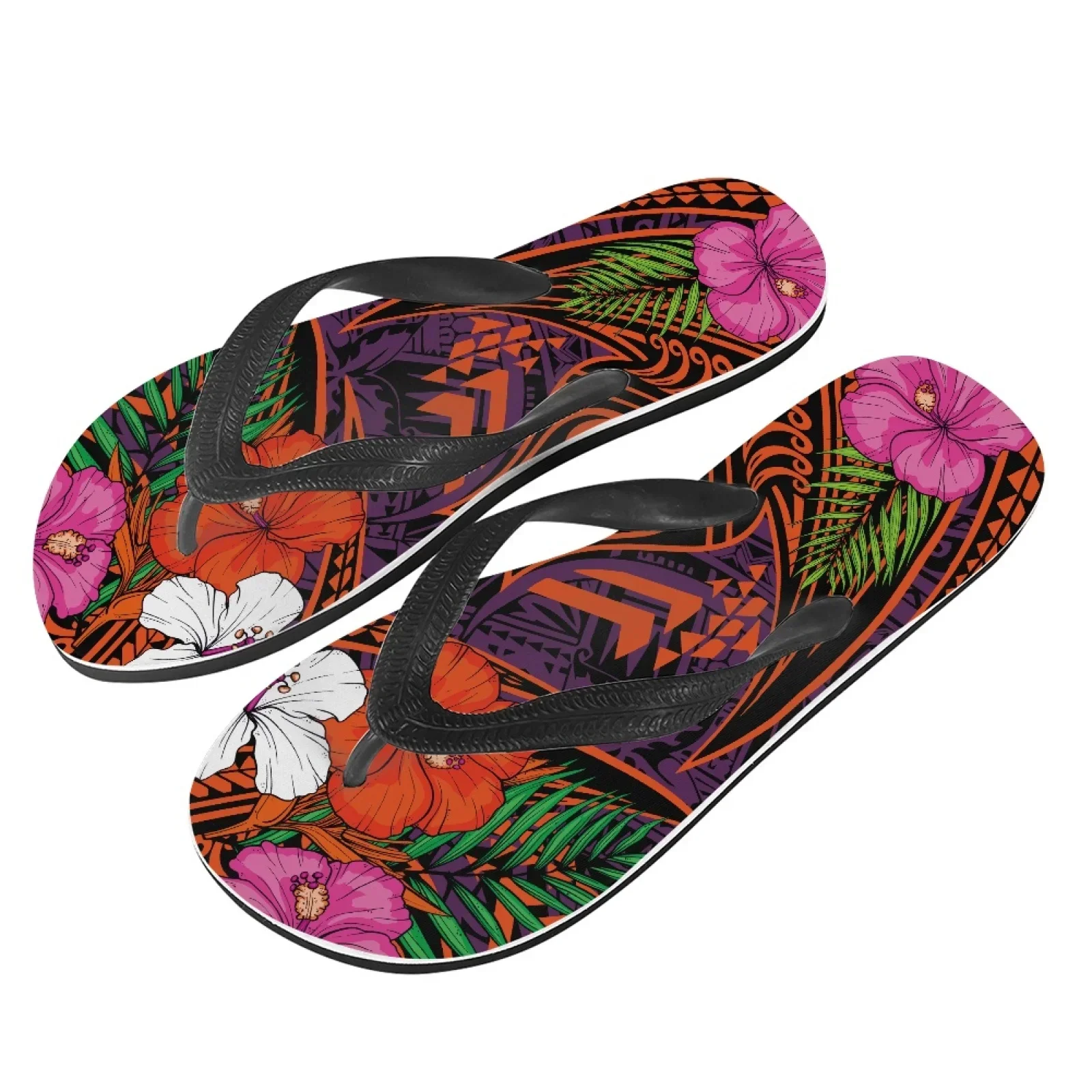 Polynesian Tribal Hawaiian Totem Tattoo Hawaii Prints Women's Summer Fashion Slipper Female Flip Flop Beach Simple Leisure Women