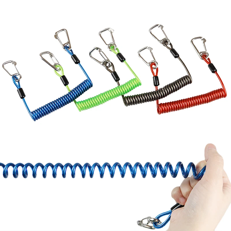 TSMCYD Scuba Diving lanyard 316 Anti-lost Spiral Spring Coil Lanyard Safety Emergency Tool with One Quick-release Buckle