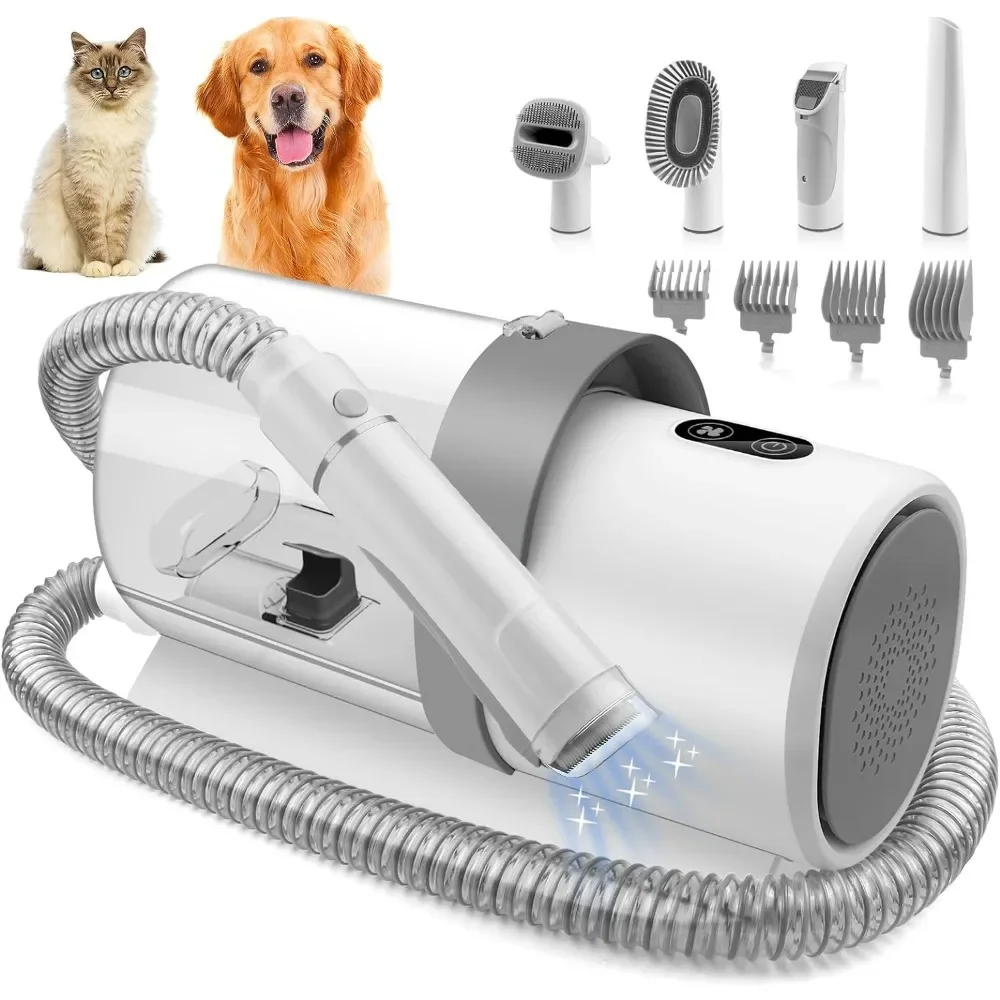 

Dog Grooming Kit for Pet Include 4 Hair Clipper Combs 2.5L Vacuum Cleaner and 5 Pet Grooming Tools for Shedding