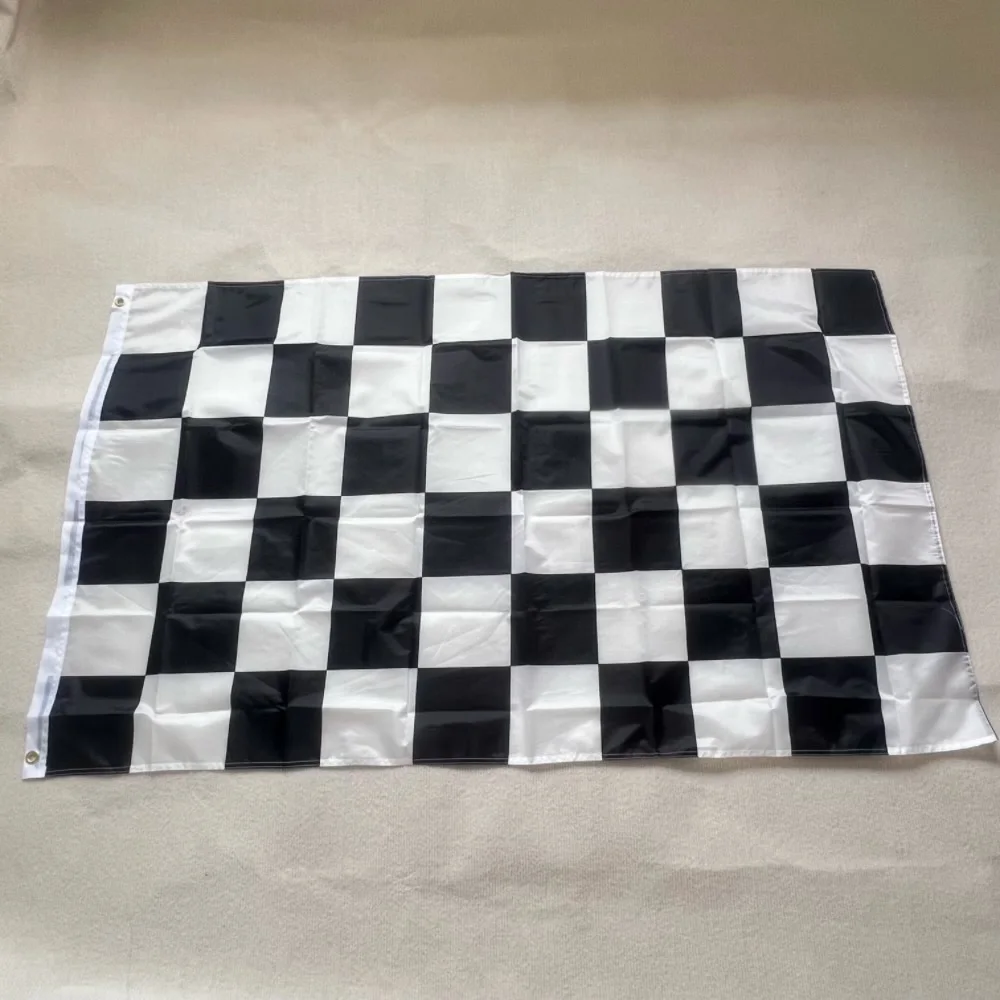 YI XIN Bandera F1 de carreras, poliéster resistente blanco y negro - imagen 5