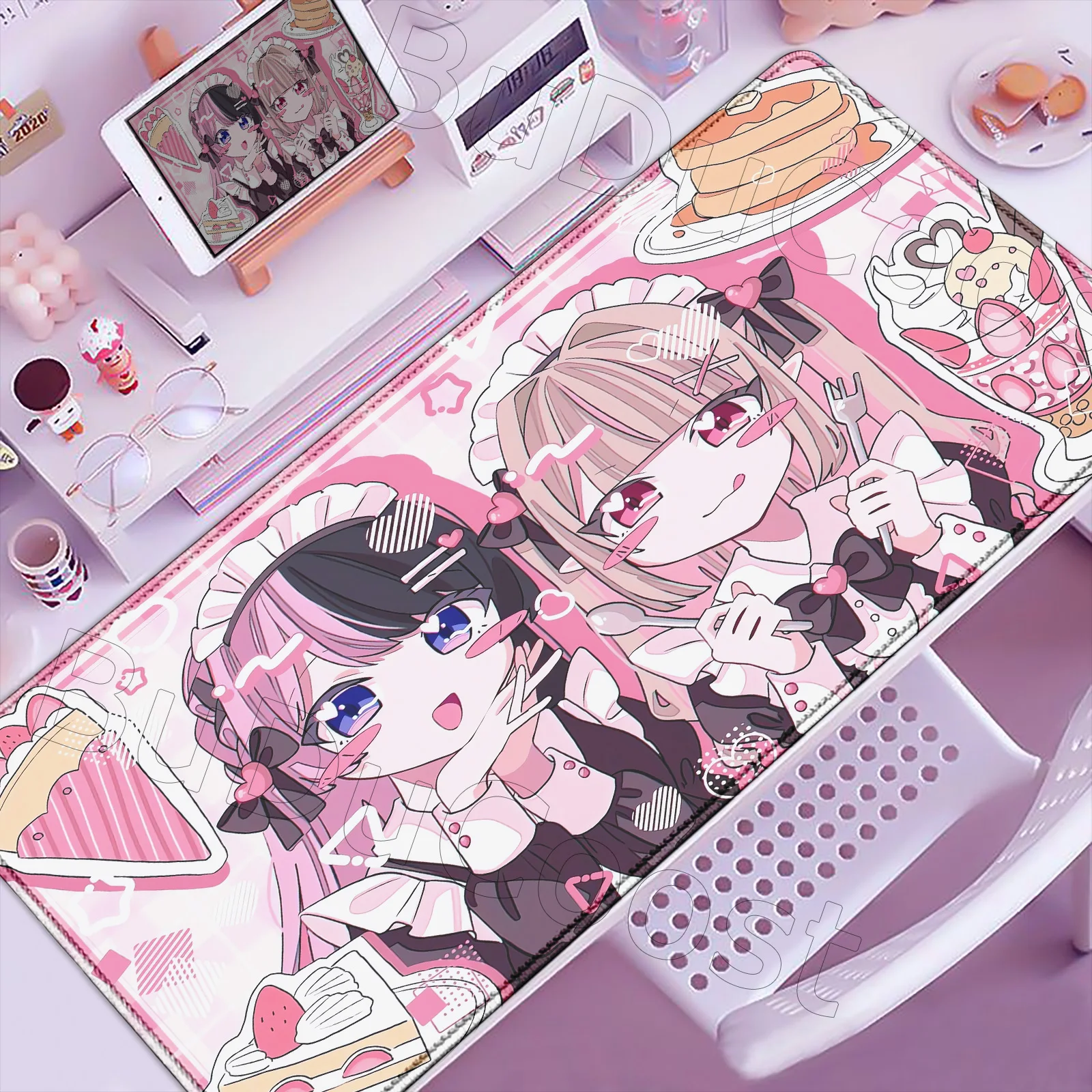 

Kawaii Cute Pink Girl Gaming Mousepads Anime Girl Hinano Tachibana Mouse Mat Desktop Mats Non-Slip Rubber Mouse Pad Keyboard Pad