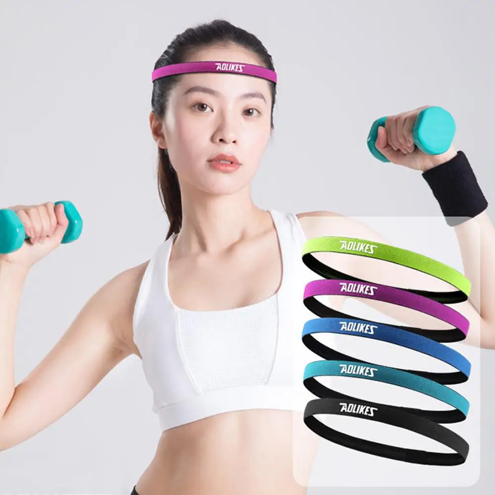 1 Pcs Rubber Elastic Head Sweatband Non-slip For Men Women Yoga Hair Bands Running Sweat Bands Fitness Headband Wholesale X4G0