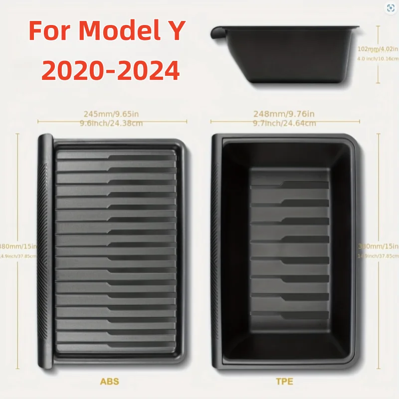 สำหรับ Tesla รุ่น Y 2024กล่องเก็บรถภายใต้ Central Control หน้าจอที่นั่งกล่องเก็บถาดกล่องรุ่น Y 2020-2024