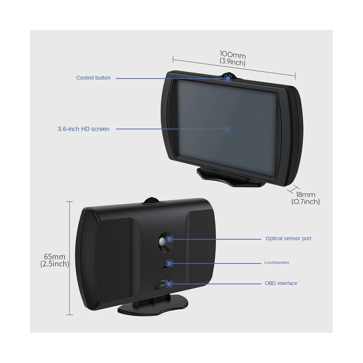 M90 Car Head-Up Display HUD GPS Slope Meter OBD-II Speed Odometer