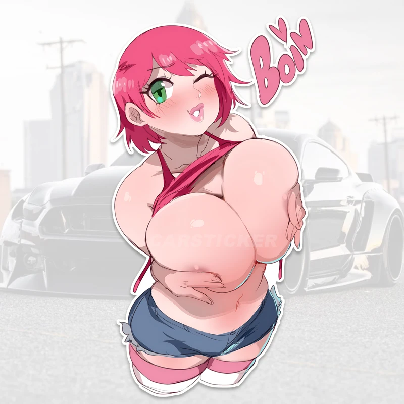

Anime Pink Hair Girl Vinyl Decal, Cartoon Girl with Stockings, Self-Adhesive, for Glass Surfaces, Ideal for Helmets, Bumper