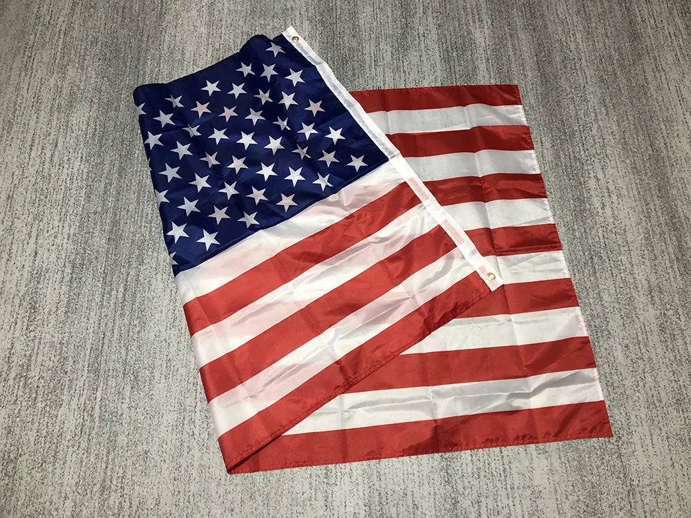 Bannière Suspendue USA Feel en Polyester Imprimé Double Face, Drapeau Américain, Œillets pour Décoration, 60x90cm, 90x150cm