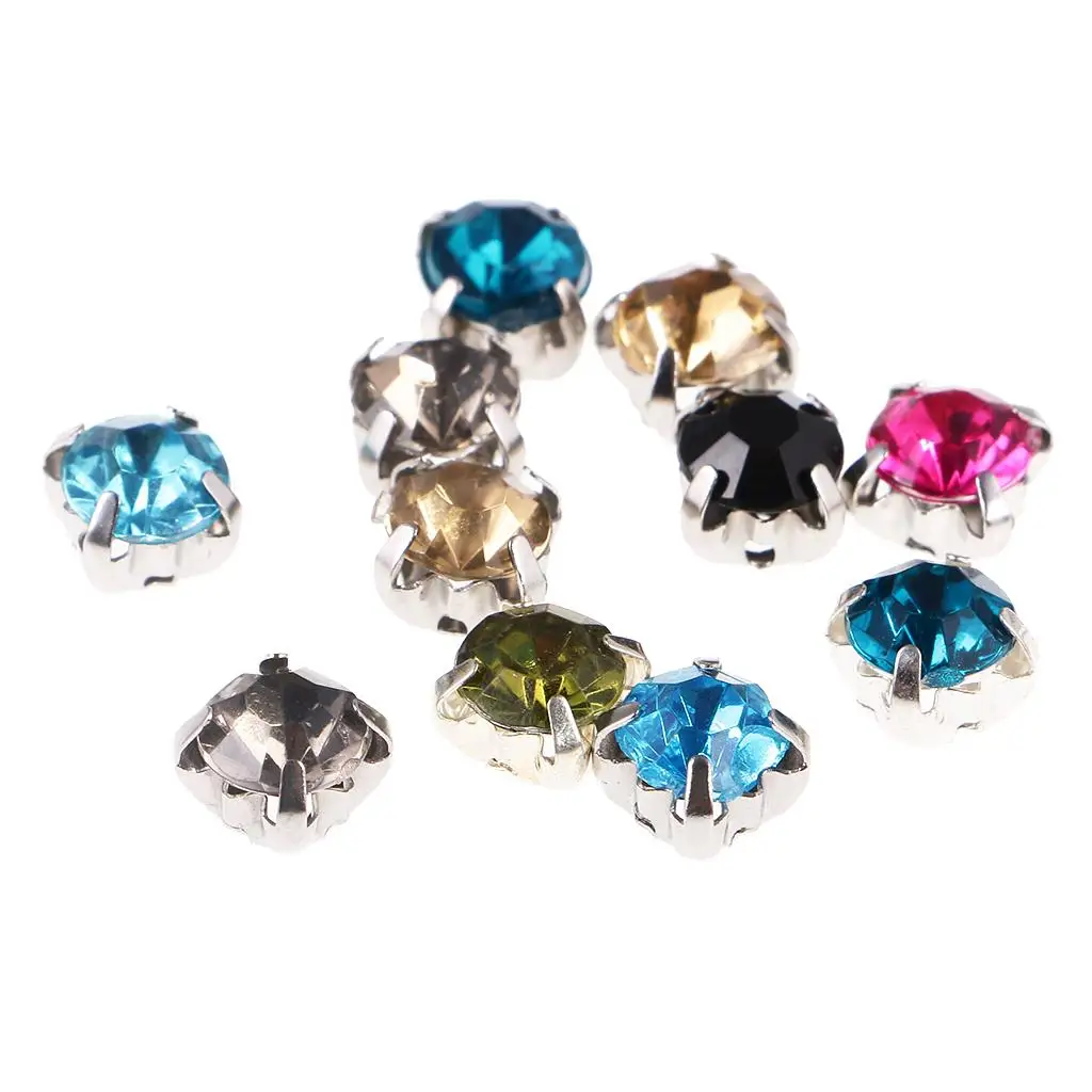 Acrylic Sew on Crystal Beads 200 Pieces DIY Diamante Embellishment for Needlework Jewelry Making