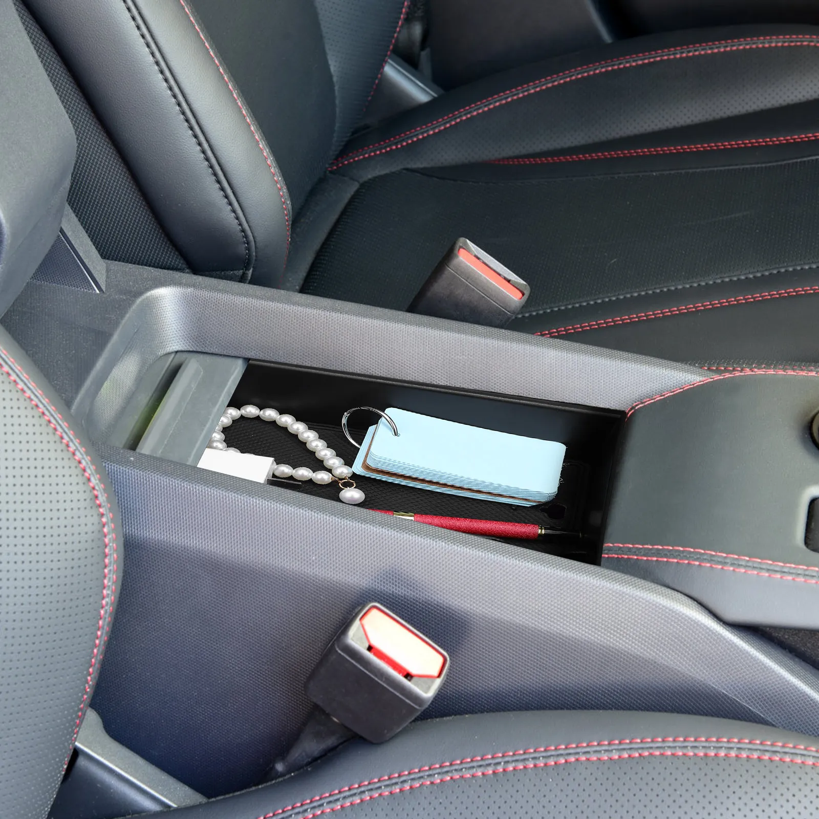 

Органайзер для центральной консоли, 3-х секционный, на заказ, для хранения аксессуаров в салоне автомобиля, с нескользящим покрытием, из прочного АБС-пластика