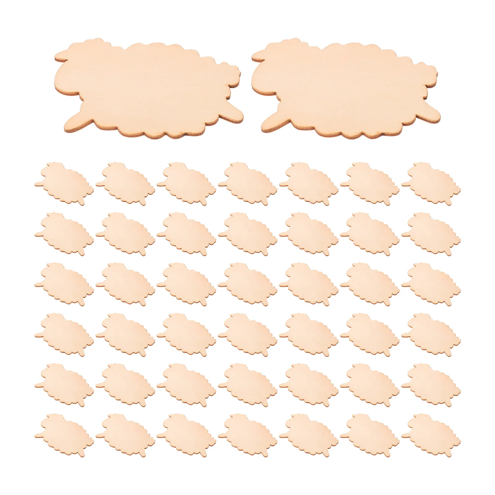 

50Pcs Wood Animal Shapes Unfinished Sheep Blank Ornaments Cutouts for DIY Crafts Party Decorations Wedding Decor
