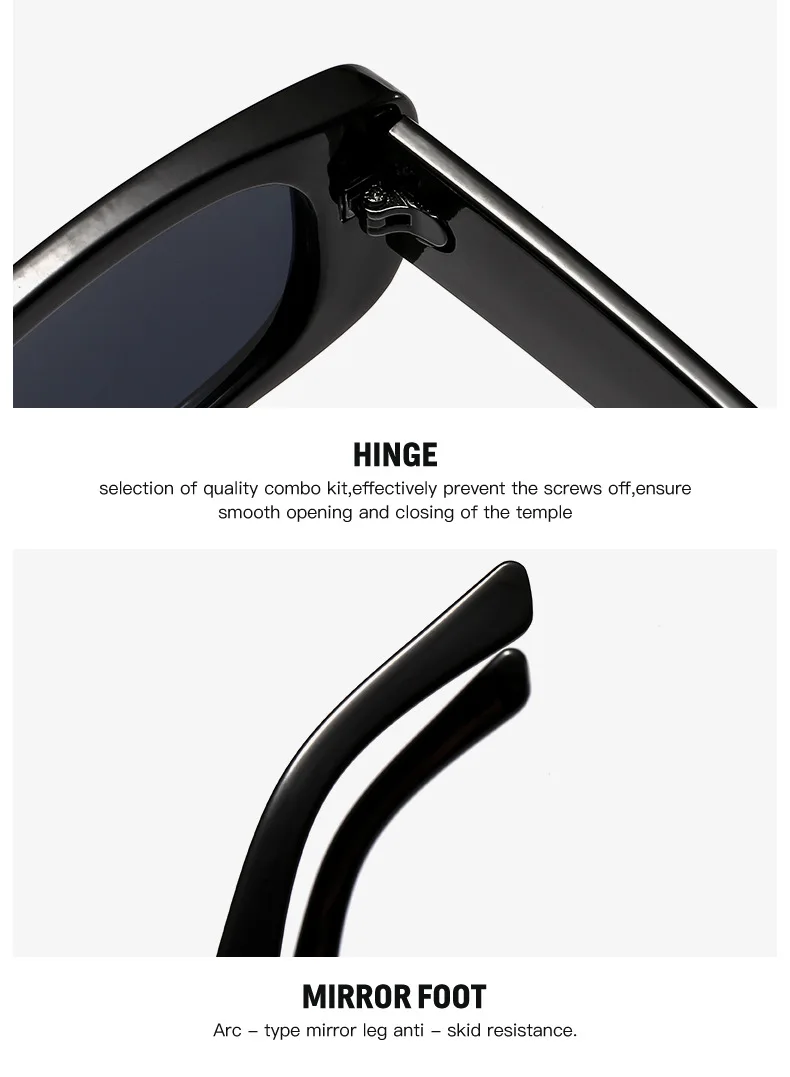 Trendige Mode-Sonnenbrille mit Kleinem Rechteckigem Rahmen für Damen, Luxusmarken-Designer Retro Quadratische Sonnenbrille für Frauen – Detail 13
