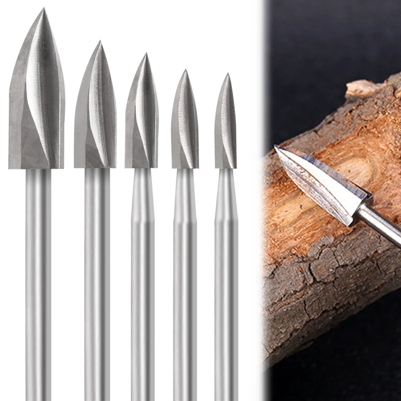 

5 шт., резьба по дереву, гравировальные сверла, аксессуары, сверла, деревянные поделки, шлифовальные деревообрабатывающие инструменты с хвостовиком 1/8, вращающиеся инструменты