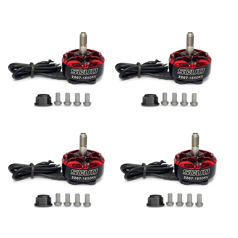 YSIDO 4Pcs 2207 1850KV Brushless Motor For 7/8Inch FPV Racing Drone Freestyle Quadcopter Multicopter Easy Install Easy To Use