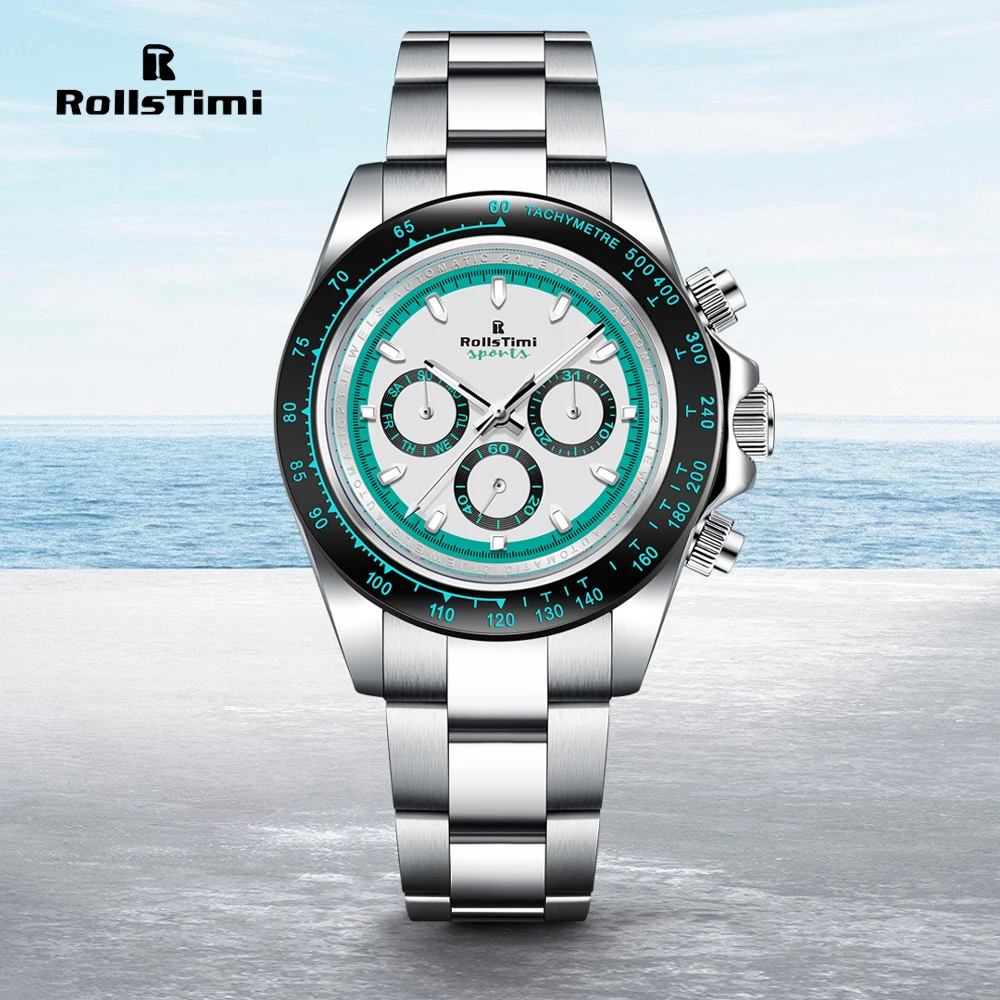 RollsTimi Mens Mechanical Watches 2023 Top Brand Luxury Automatic Watch For Men Sports Waterproof Sapphire Mirror Clock Relogio