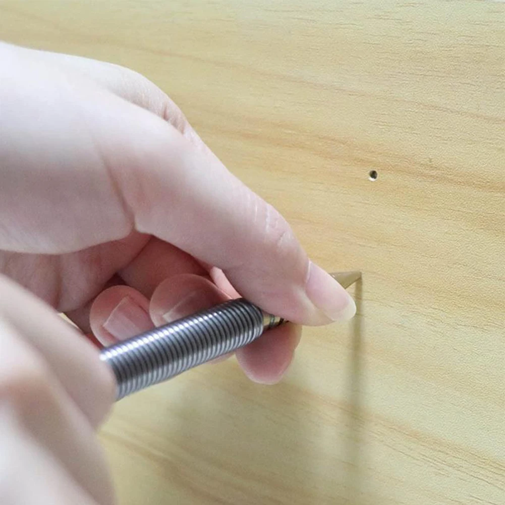 2PCS Spring Nail Center Punch Hammerless Dual Head Setter Spring Loaded High Carbon Steel Nail Punch Door Hinge Pin Remover