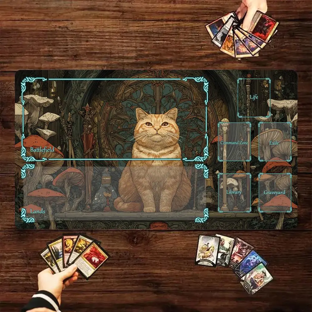 

Игровой коврик для карточных игр Mysterious Rune Altar Magic Card Battle Mat MTG, противоскользящая основа, 35x60 см, для настольных игр и TCG
