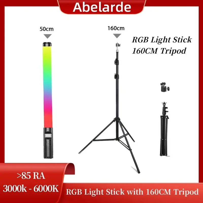 RGB Video Light Stick Party Colorful LED Lamp Fill Light Handheld Flash Speedlight Photography Tube Lighting With Tripod Stand