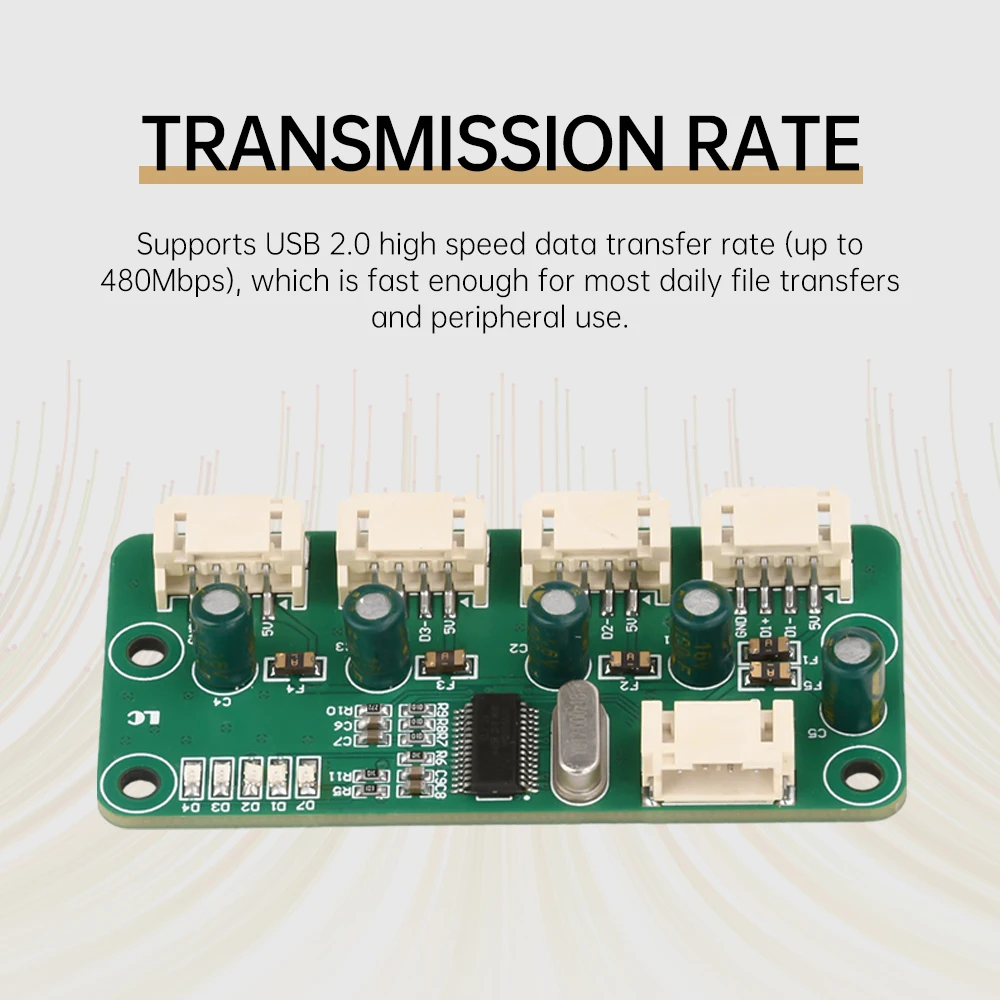 1-to-4-Port HUB Module USB 2.0 Free Drive USB Splitter Electronic Development Expansion Board PH2.0 Interface Version DC 5V