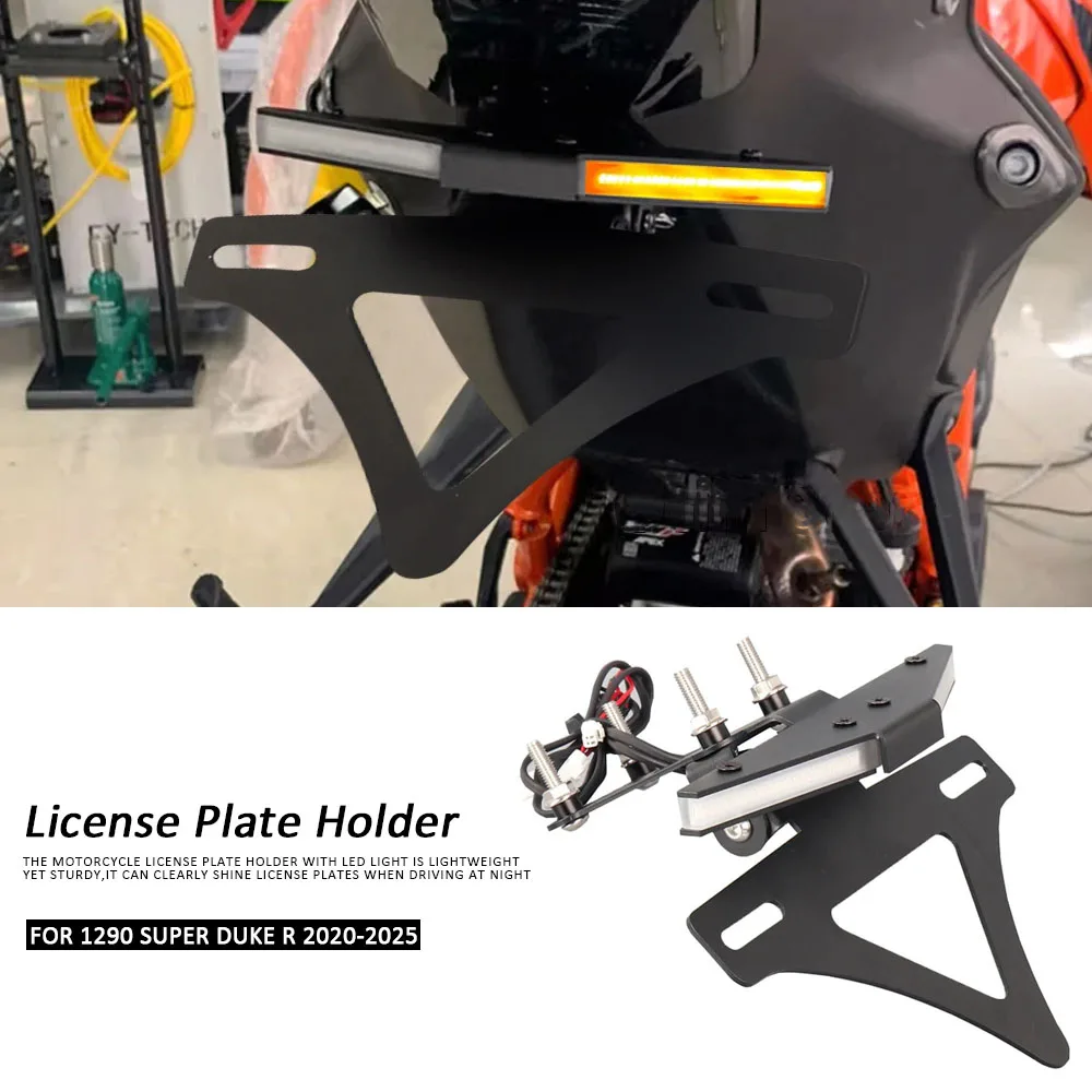 

License Plate Lights 2020-2025 Motorcycle Accessories License Plate Holder Frame Bracket For 1290 Super Duke R 1290 Superduke R