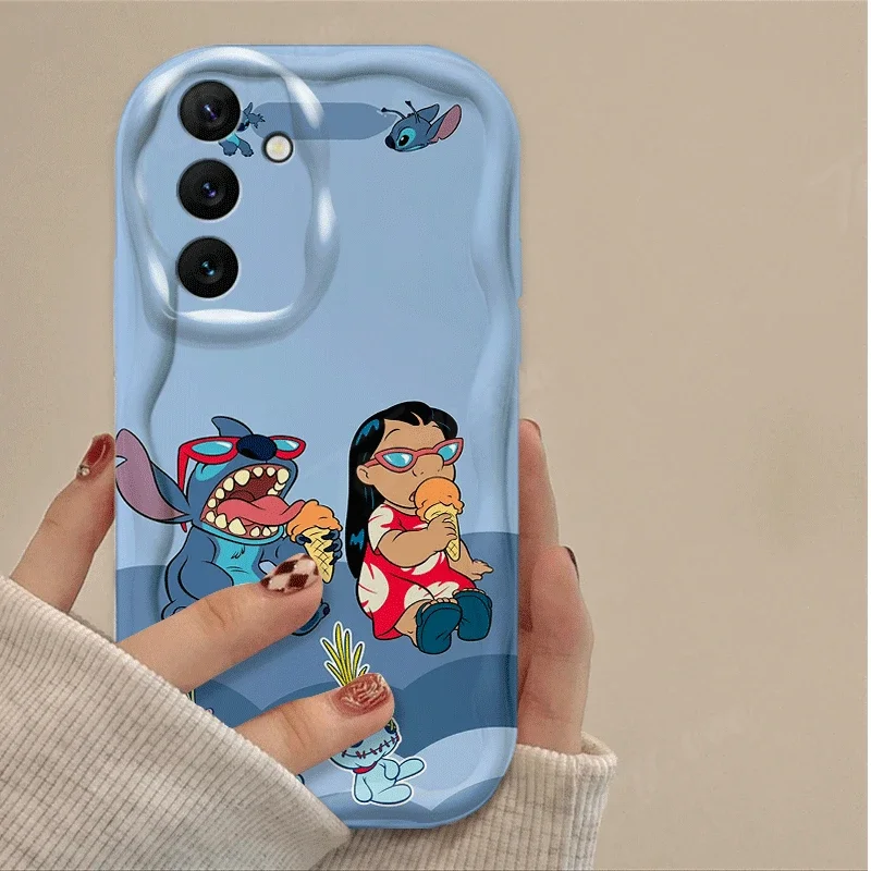 Disney Stitch Wave Phone Case For Samsung Galaxy A54 A34 A24 A14 A13 A53 A33 A73 A23 A52 A52S A32 A22 A12 A51 A71 Silicone Cover