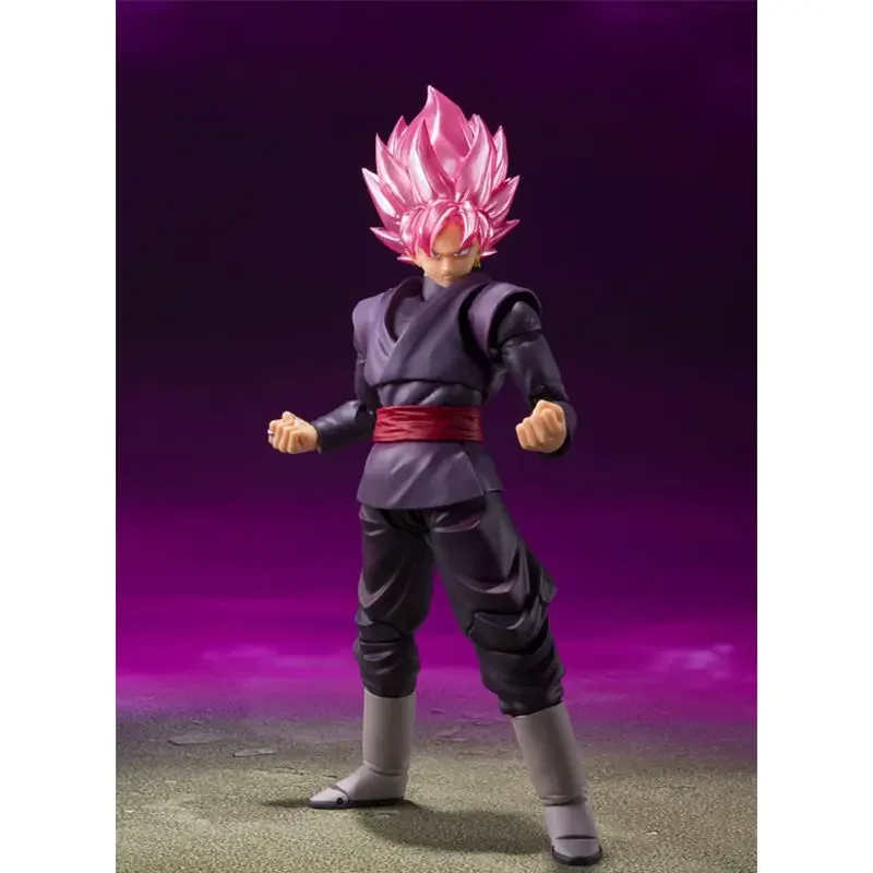 Original Bandai S.H.Figuarts Goku negro Super Saiyan Rose Dragon Ball Super en Stock Anime colección de figuras de acción modelo Juguetes