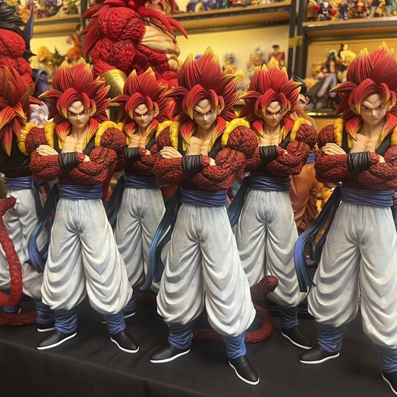 33 cm JG Dragon Ball Gogeta Figura Super Saiyan 4 Capelli rossi Gogeta Figurine Statua in PVC Modello Anime Camera Ornamento Giocattoli per bambini Regali