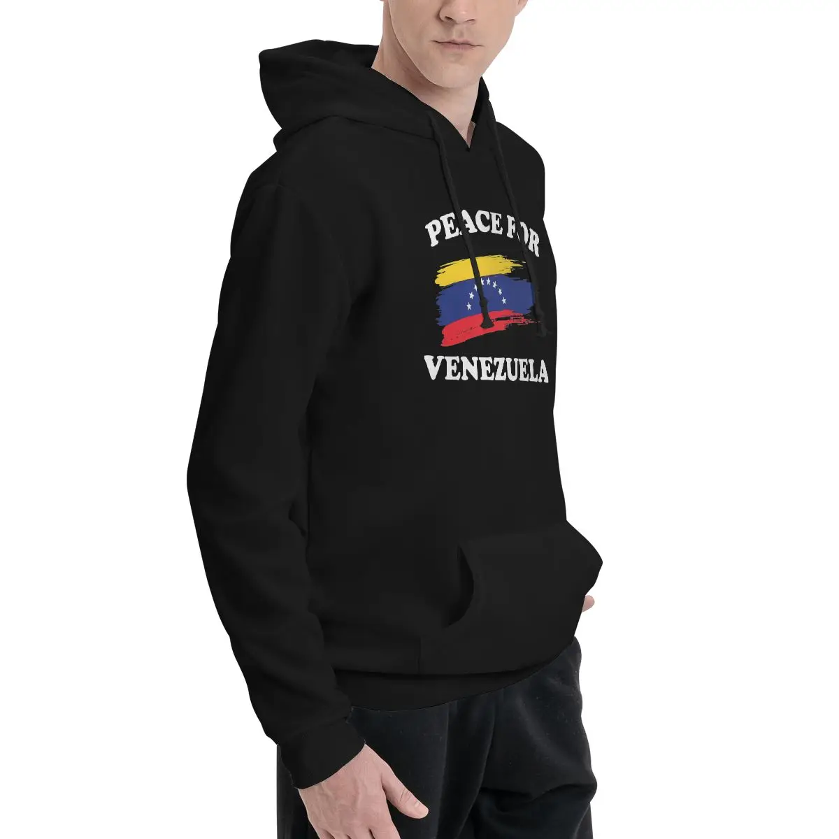 Peace For Venezuela Pocket Hoodie Unisex Sweatshirt Graphic Print Venezuela Flags Hoodies Hoodie Pullover Long Sleeve Shirts