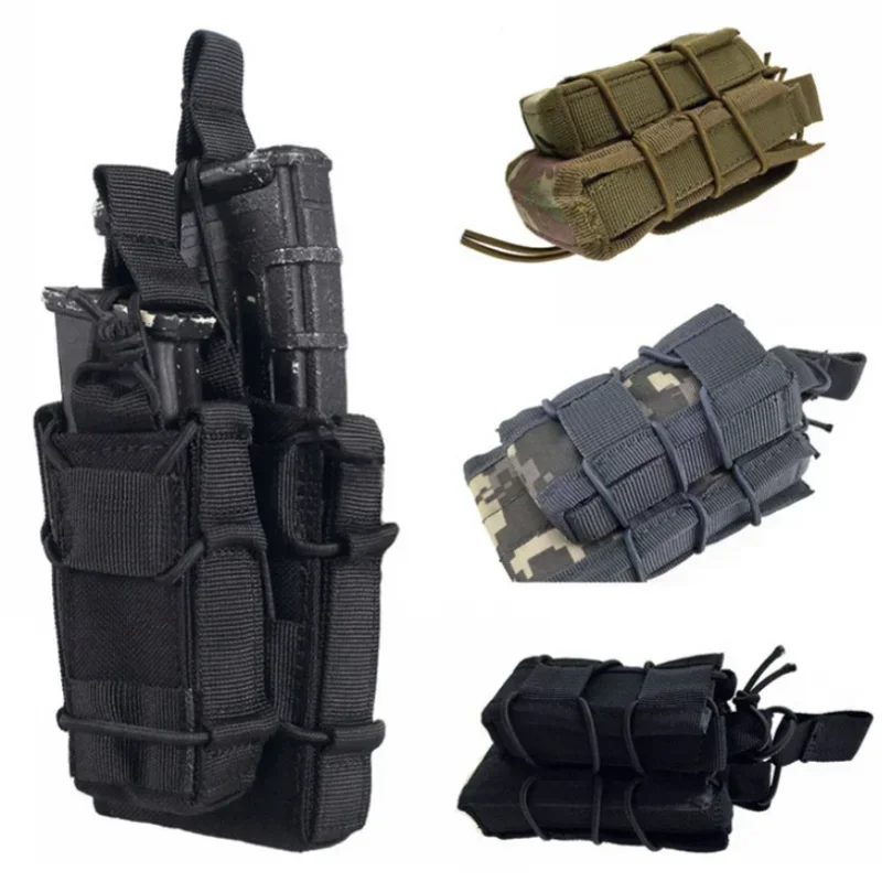 Molle Double Decker Magazine Pouch M4 M14 Single 9mm Pistol Mag Carrier Holster Hunting Accessories Waist Bag Vest Pouches