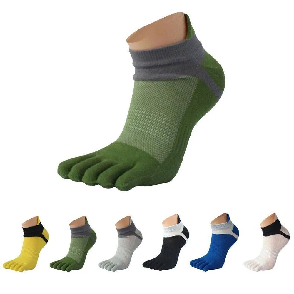 Breathable Ankle Breathe Classic Pure Sports Men's Five Toe Cotton Socks Five Finger Mens Cotton Toe Socks Solid Sport