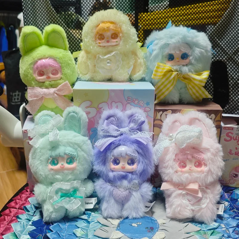 

Сюрприз-бокс Sanmi Bunny Sweet Bud Bunny: виниловая плюшевая кукла, трендовая игрушка, подвеска для сумки, брелок, подарок-сюрприз