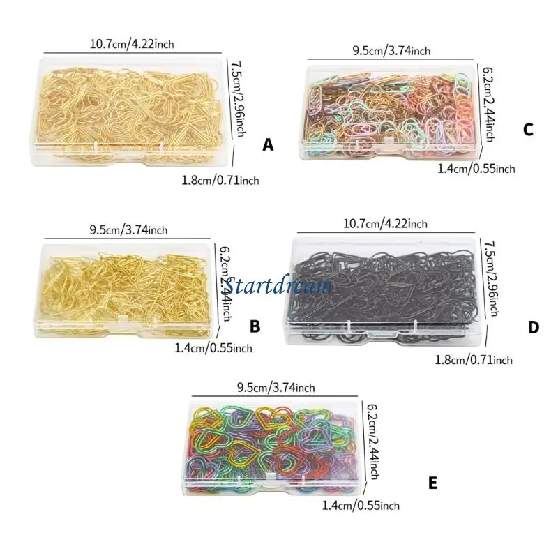 100/200 قطعة دبابيس ورق على شكل قلب مشبك معدني ملون منظم وثائق كليب لمجلة الوثيقة سكرابوكينغ K92C #6