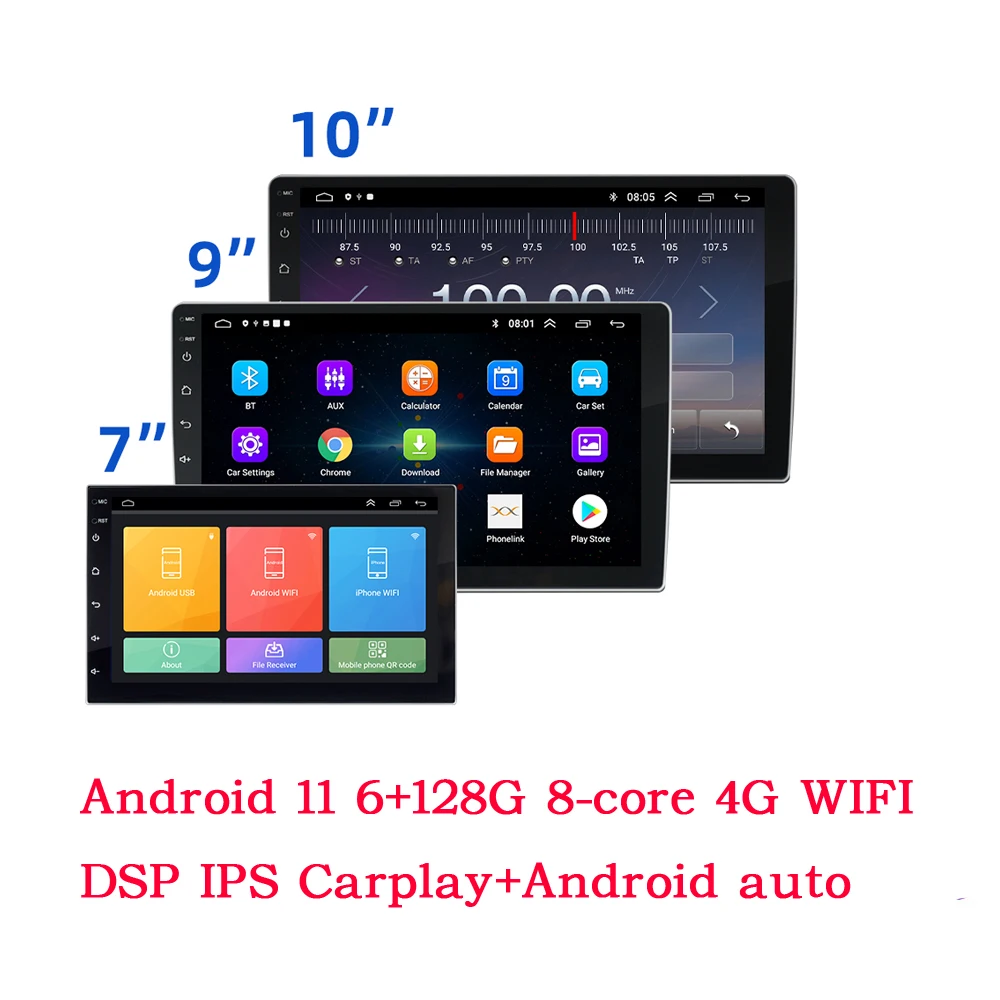 

IPS 1024*600 Real 4+64 GB Car Radio 2 din Android 11 Multimedia Player GPS WIFI Bluetooth for Toyota Hyundai Kia Renault Suzuki