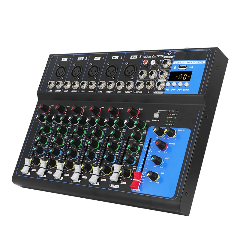 iSonger F7 Professional Audio Sound Mixer 7 Channel Audio Mixer Console mezclador dj