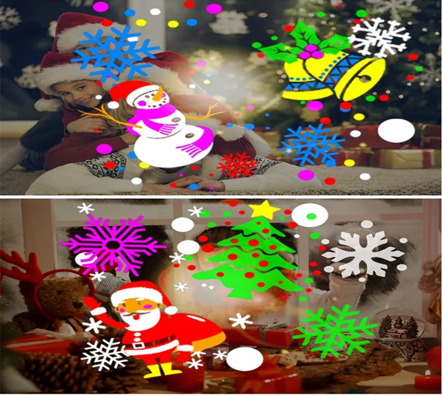 Christmas Snowflake Projector Lights Christmas Tree LED Night Lights Snowflake Christmas Decorations Home Fairy Lights New Year