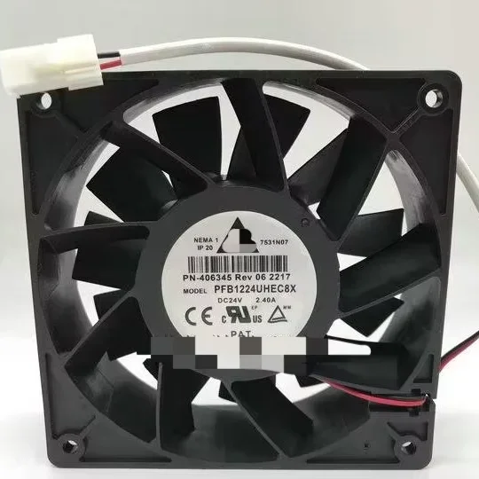 

1 Pcs Pfb1224uhec8x 24v 2.40a 12038 12cm 2 Wire Brand New Original Spot