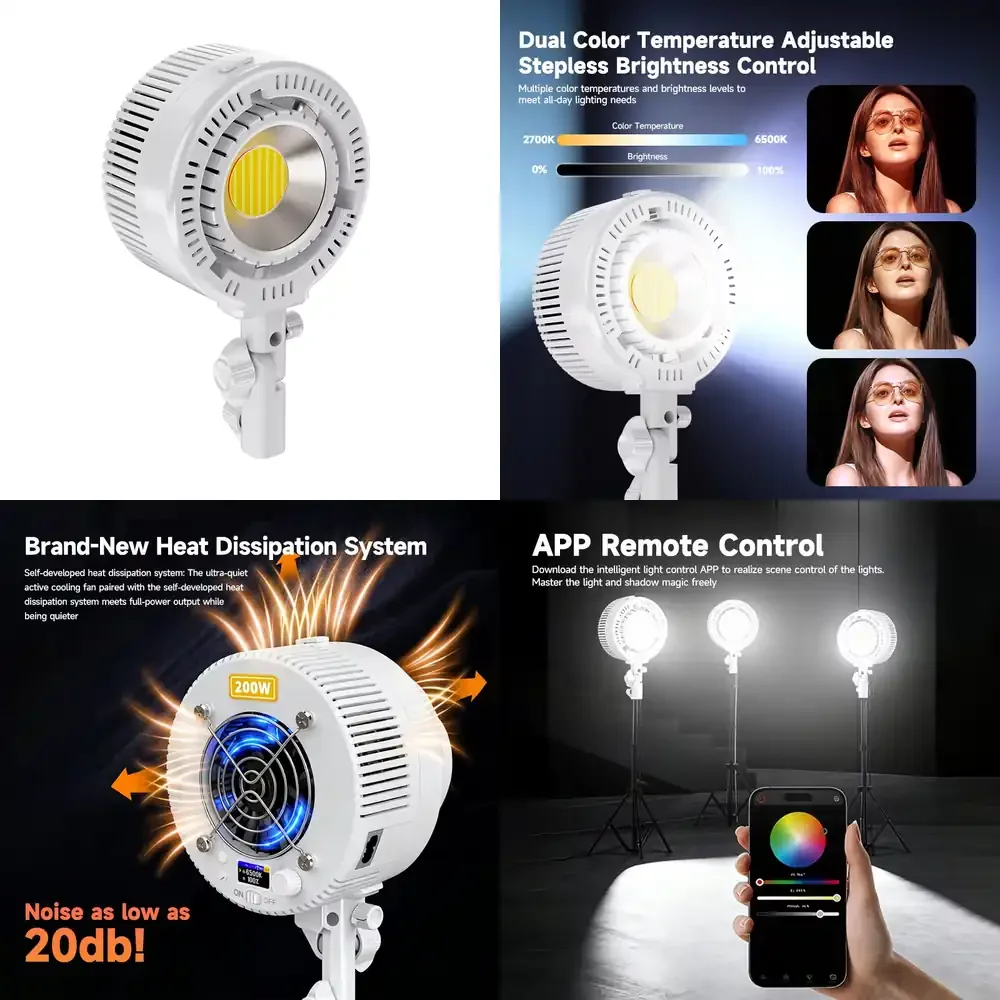 R200 Dual-Color COB LED Light Beads Live Streaming Fill Light Constant Photography Clothing Studio Wedding Professional
