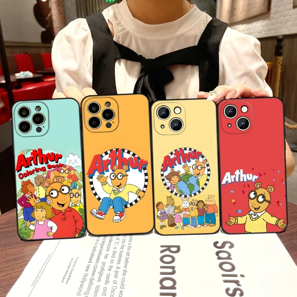 Arthur Cartoon Phone Case For Iphone 15 Pro Max 14 Pro 16 Plus 12 13 11 Xr X Xs 8 7 Plus Silicone Back Cover