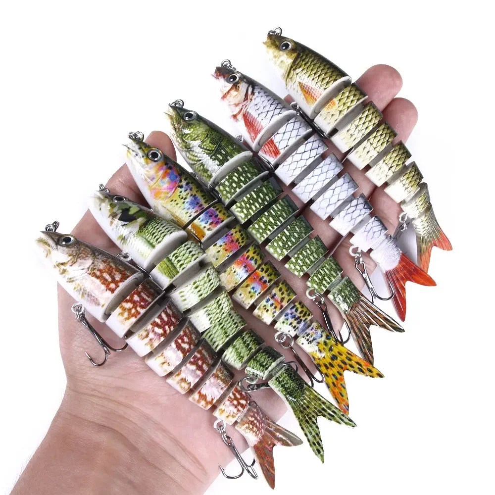 Lure Multi-section Bait 13.6CM 19G Bionic 8-section Fake Luya Bait Vibrating and Swinging Death Temptation Swimming Bait Popper