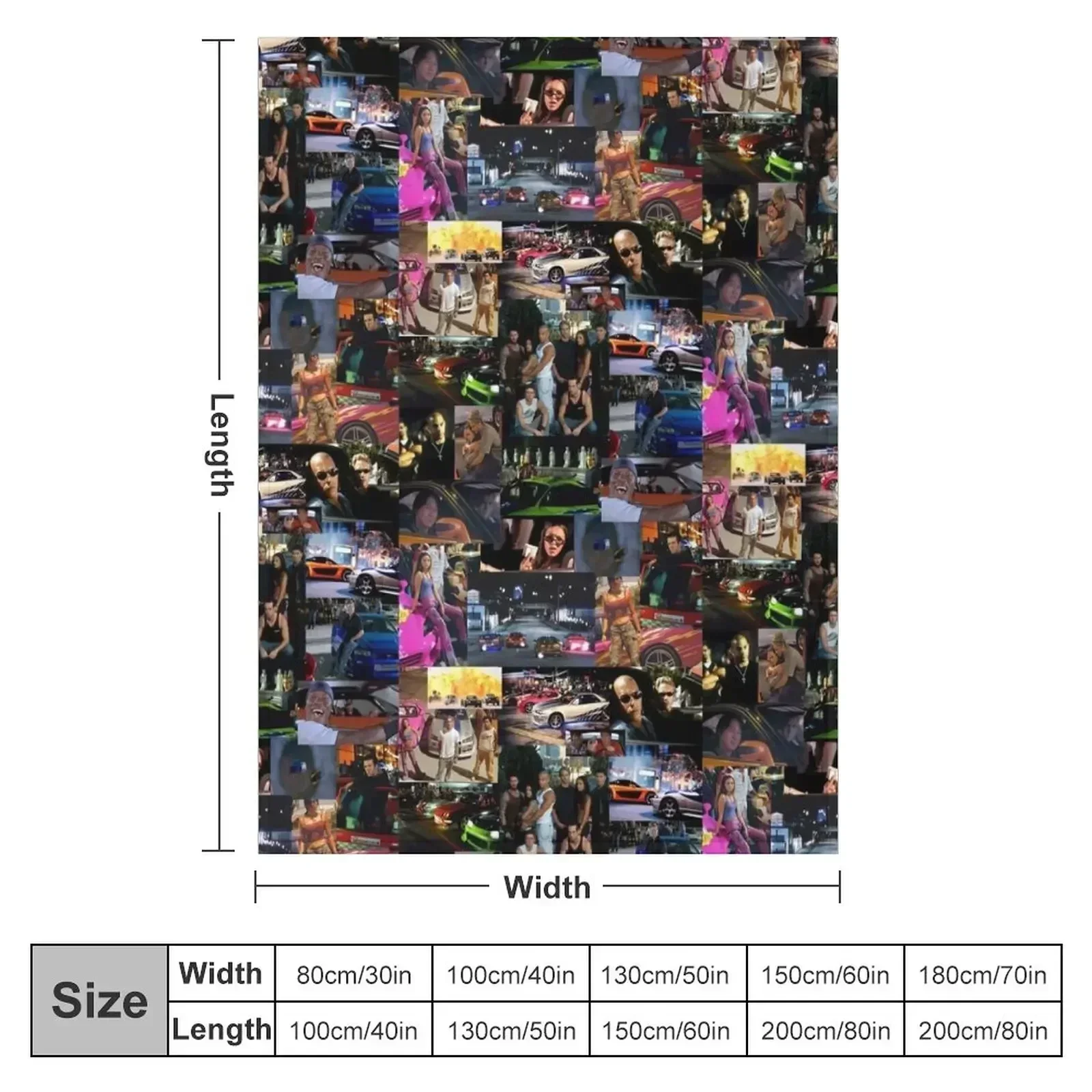 Fast and Furious collage Throw Blanket Quilt Hairy Decorative Throw Retros Blankets